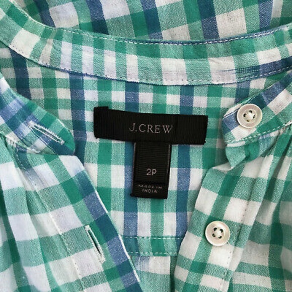 J. Crew Gingham Ikat Popover Shirt - Picture 6 of 8